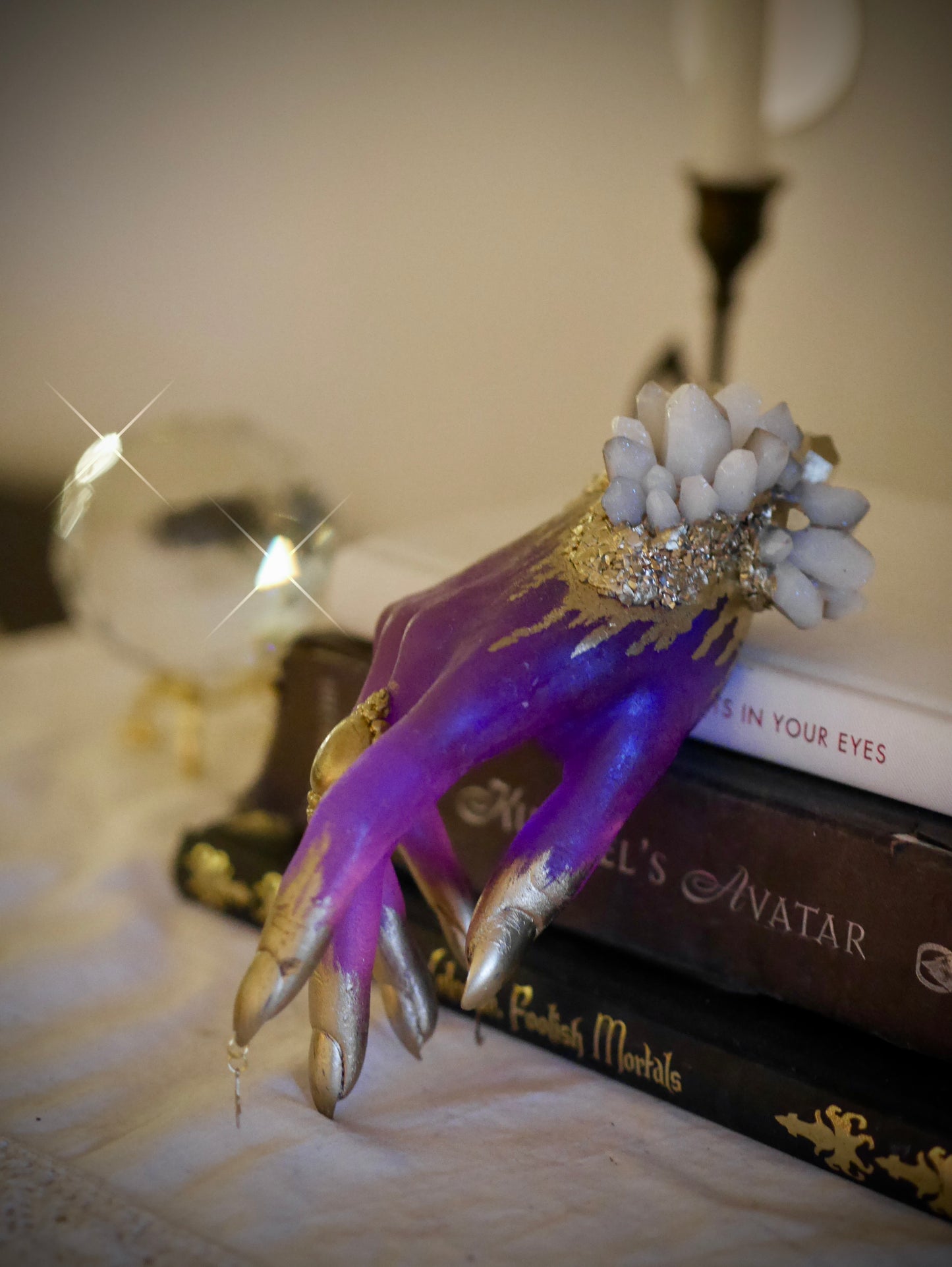 Encrusted — Crystal Witch Hand Sculpture