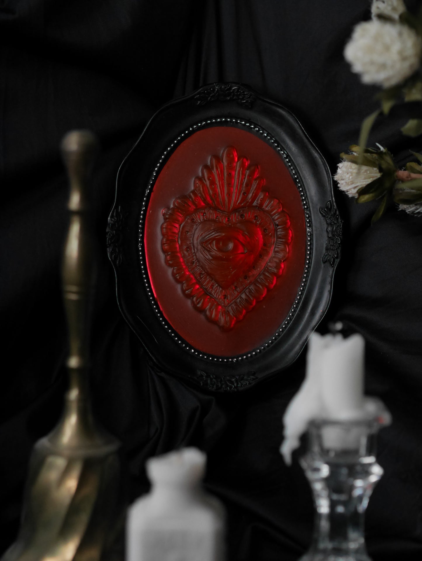 Smoke & Mirrors All Seeing Sacred Heart Wall Plaque Sculpture