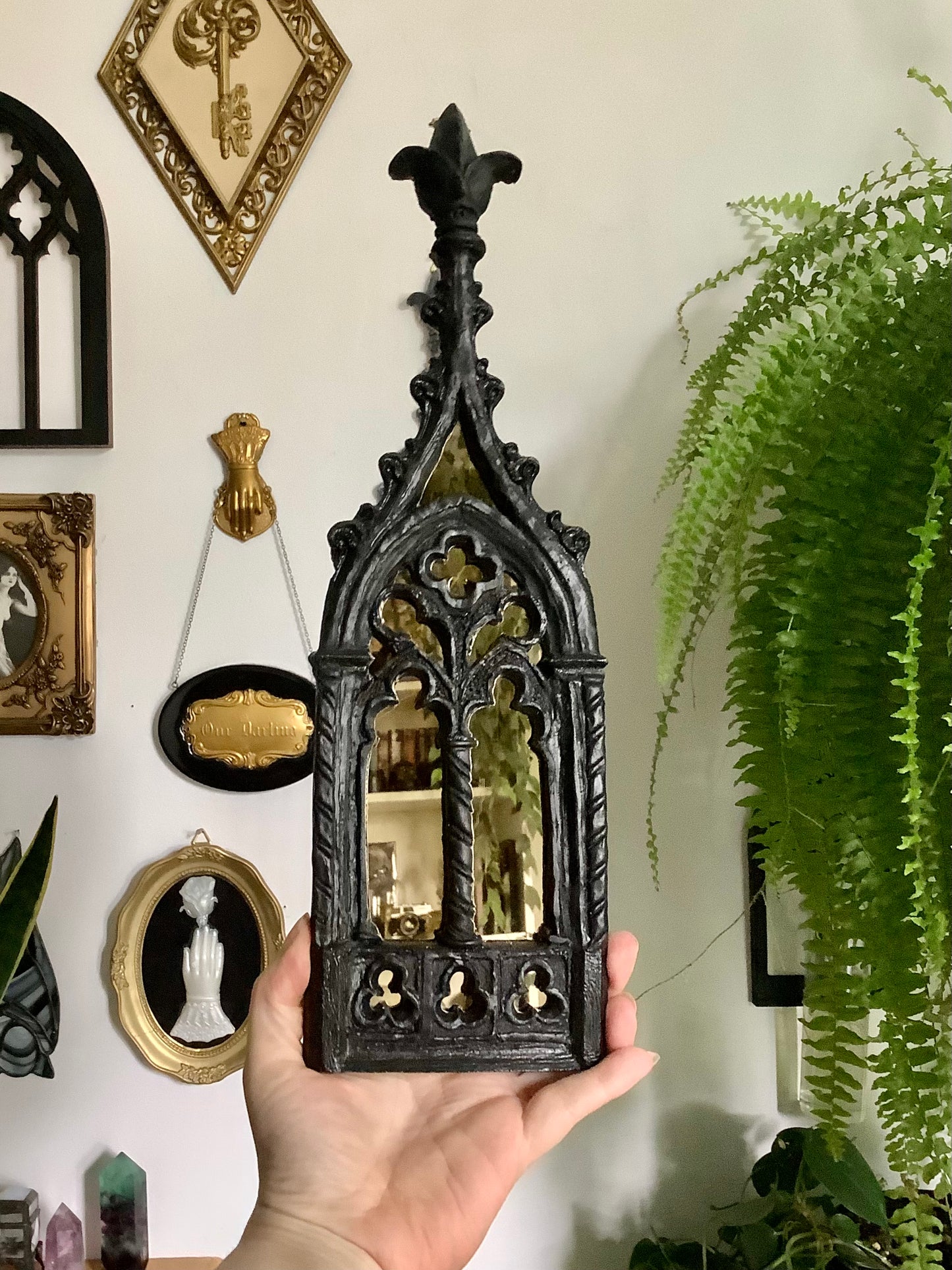 *New Improved Design* Gothic Spires - Black and Gold Acrylic Mirror