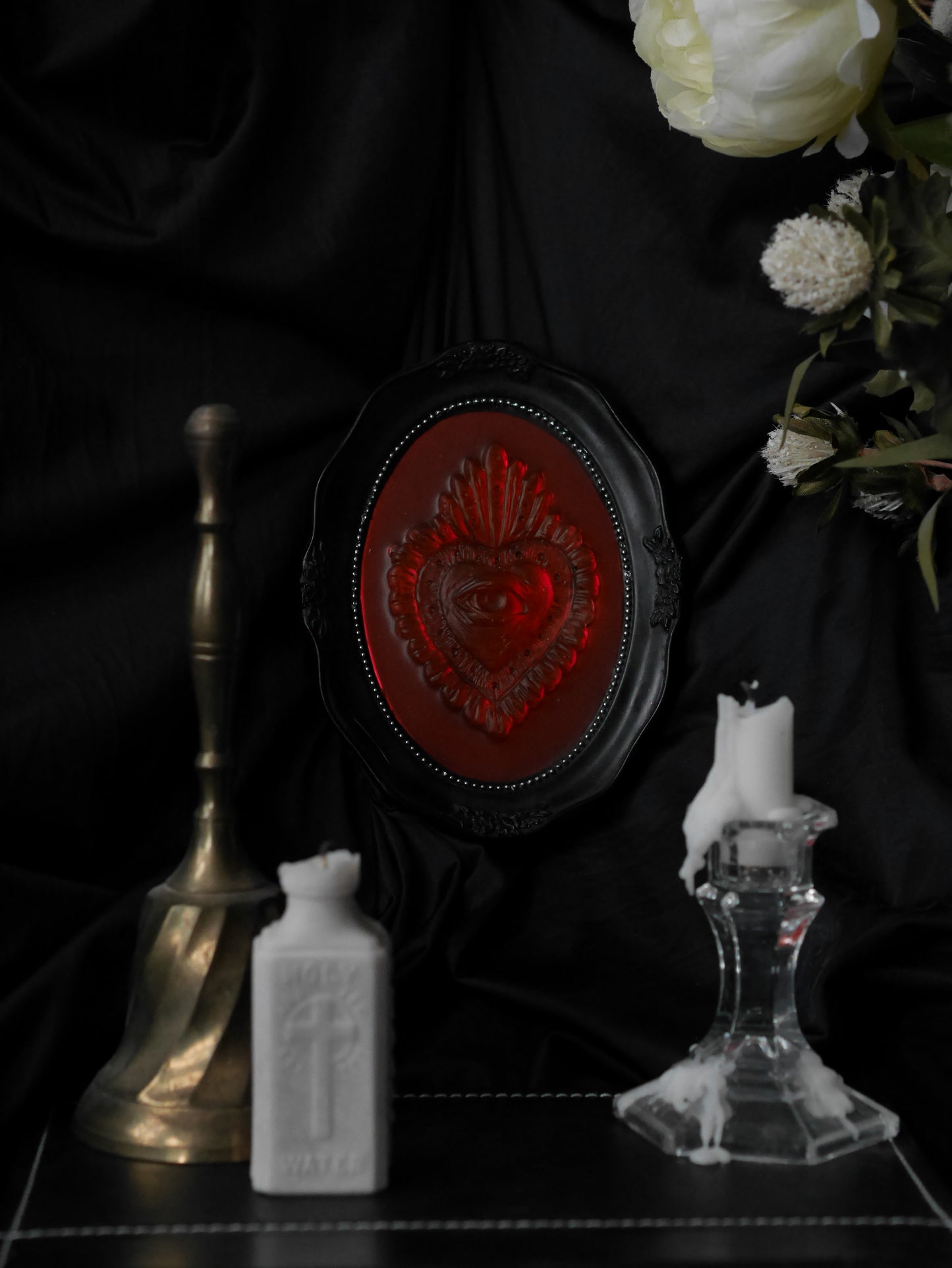 Smoke & Mirrors All Seeing Sacred Heart Wall Plaque Sculpture