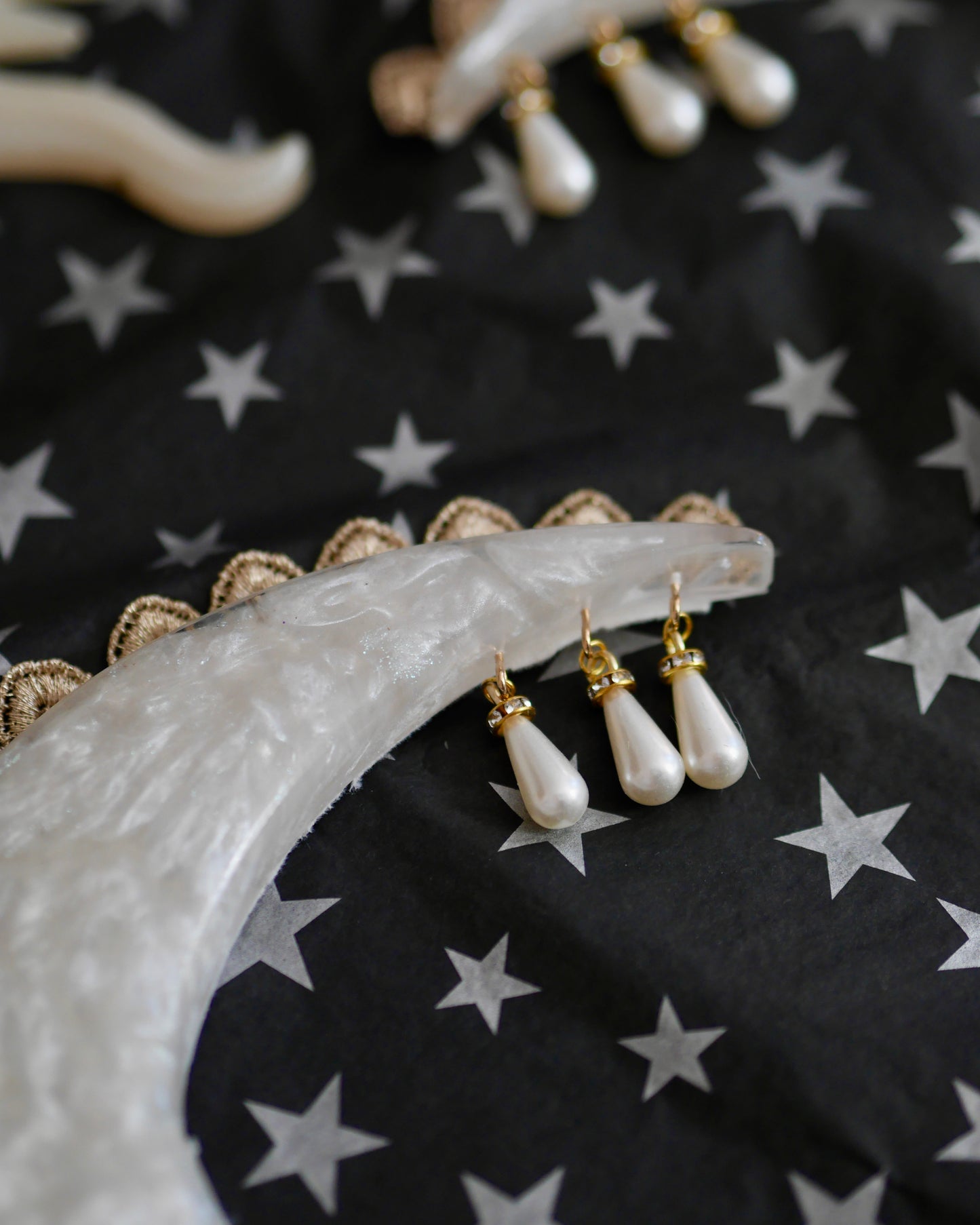 Celestial Twins - Pearl Crescent Moon set PREORDER