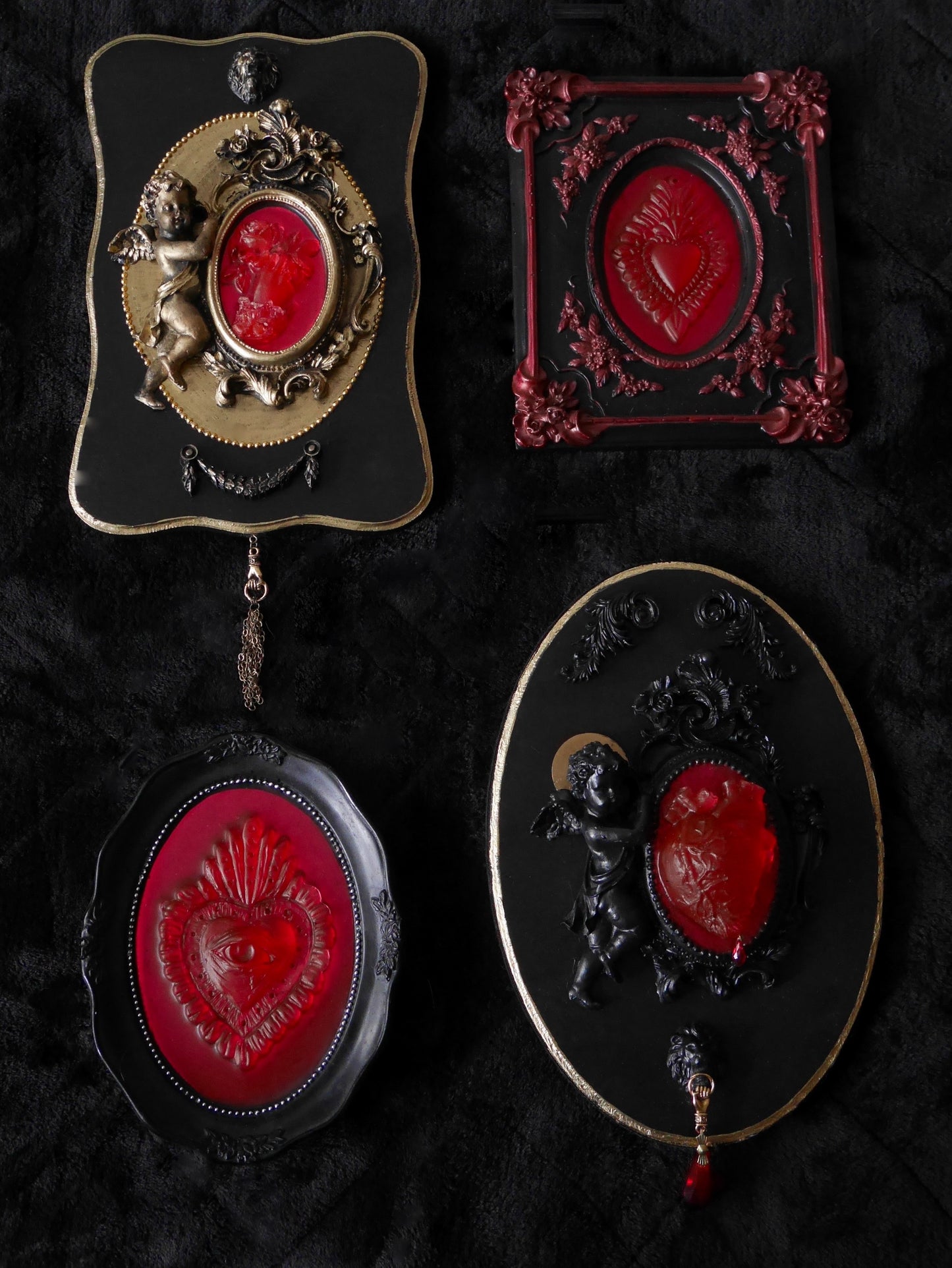 Smoke & Mirrors Flaming Heart Wall Plaque Sculpture