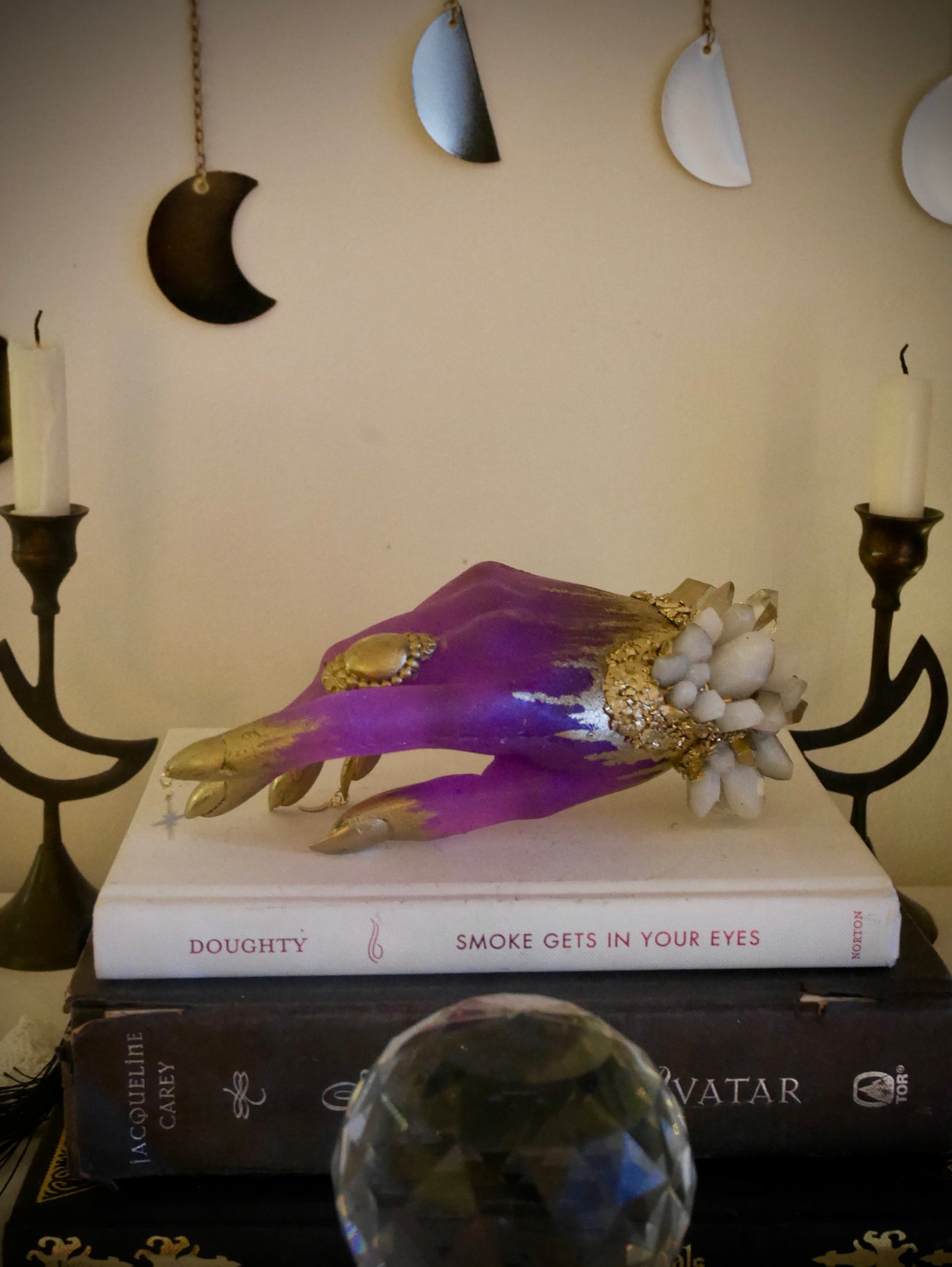 Encrusted — Crystal Witch Hand Sculpture