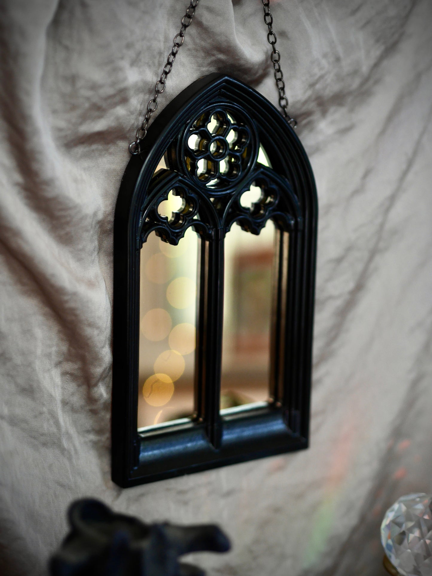 Gothic Arches Mirror - Gold Mirror on Chain