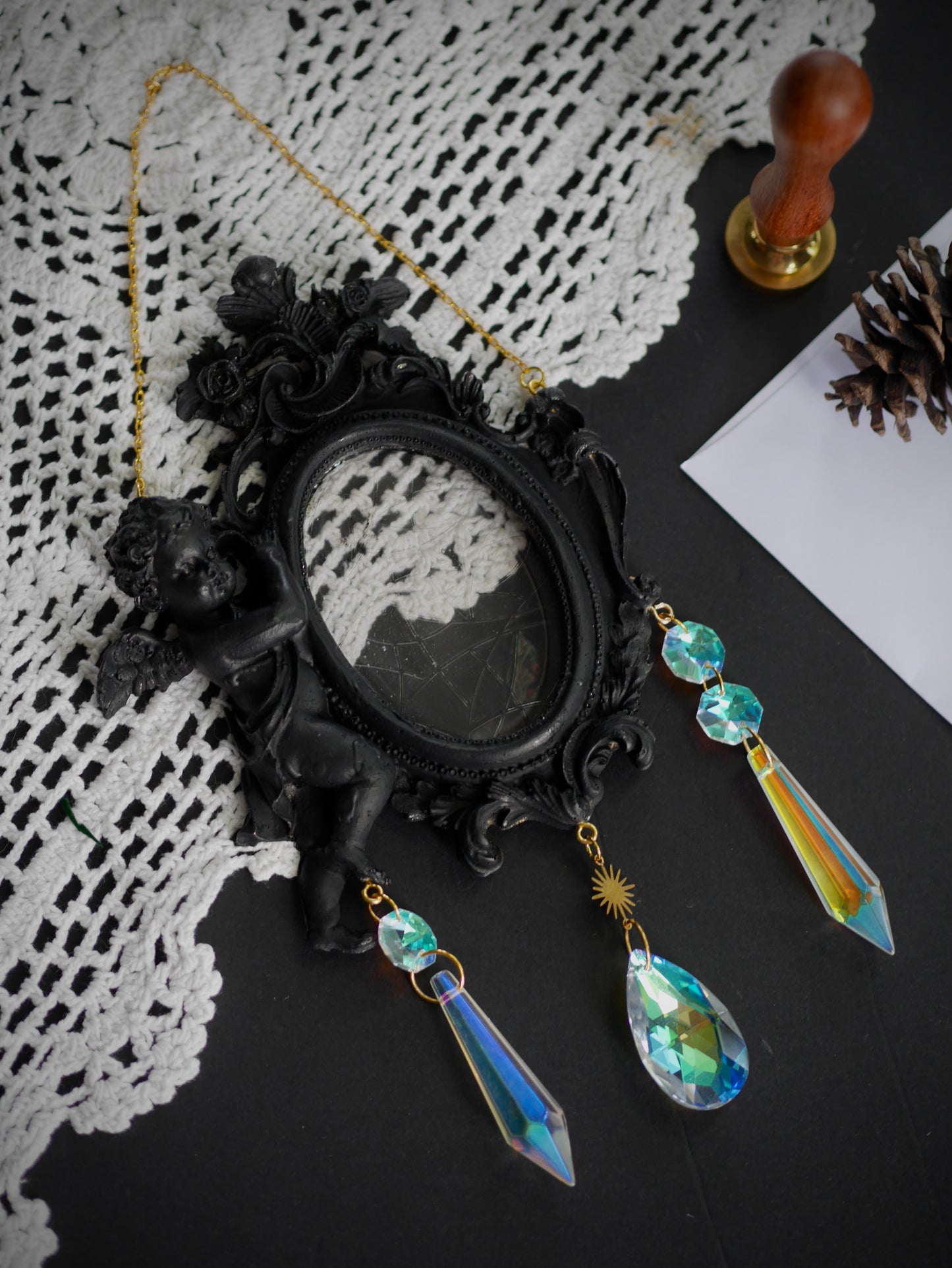 Gothic Cherub Frame Sun Catcher