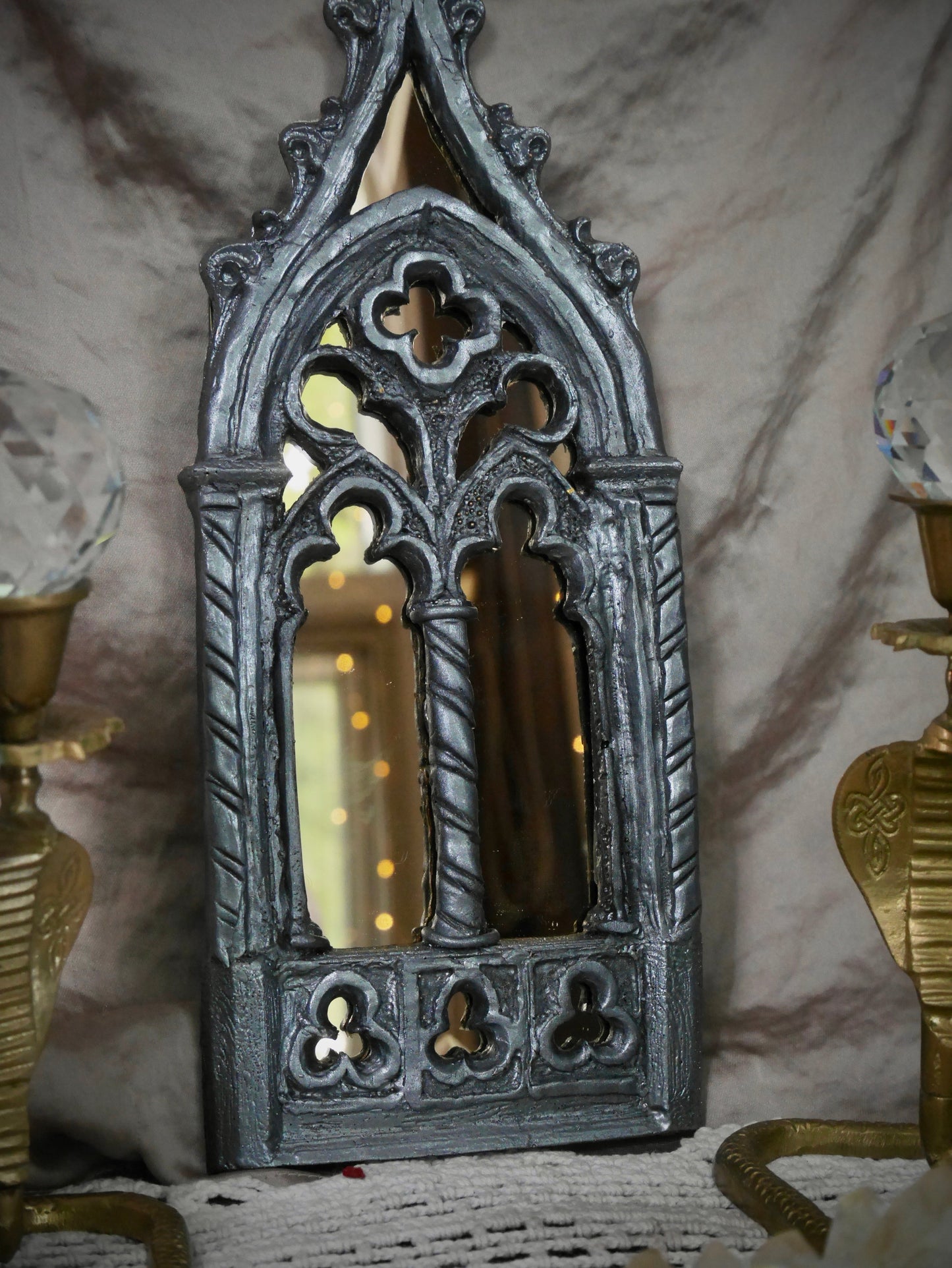 *New Improved Design* Gothic Spires - Black and Gold Acrylic Mirror
