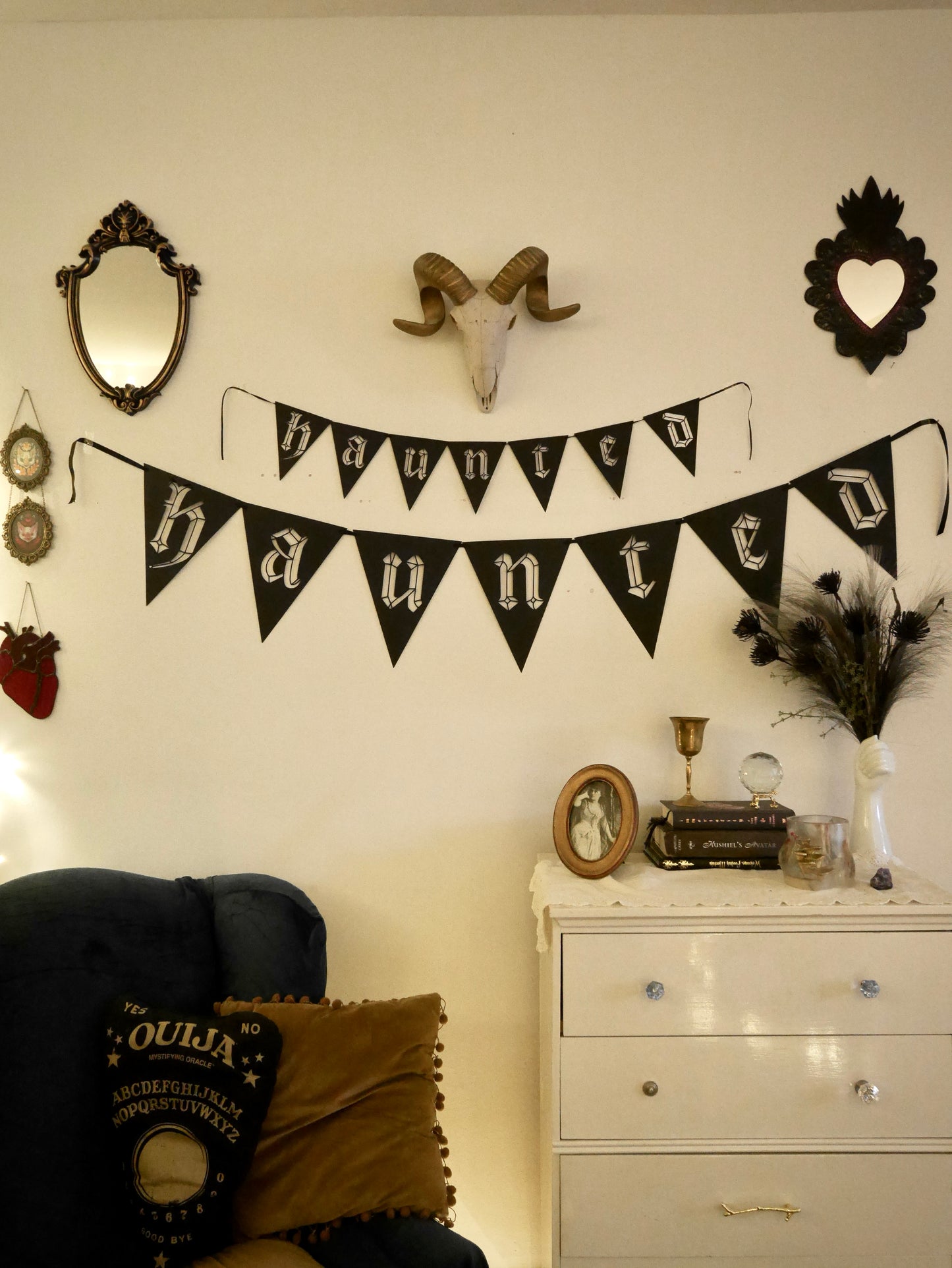 Haunted - Paper Pennant Letter Banner