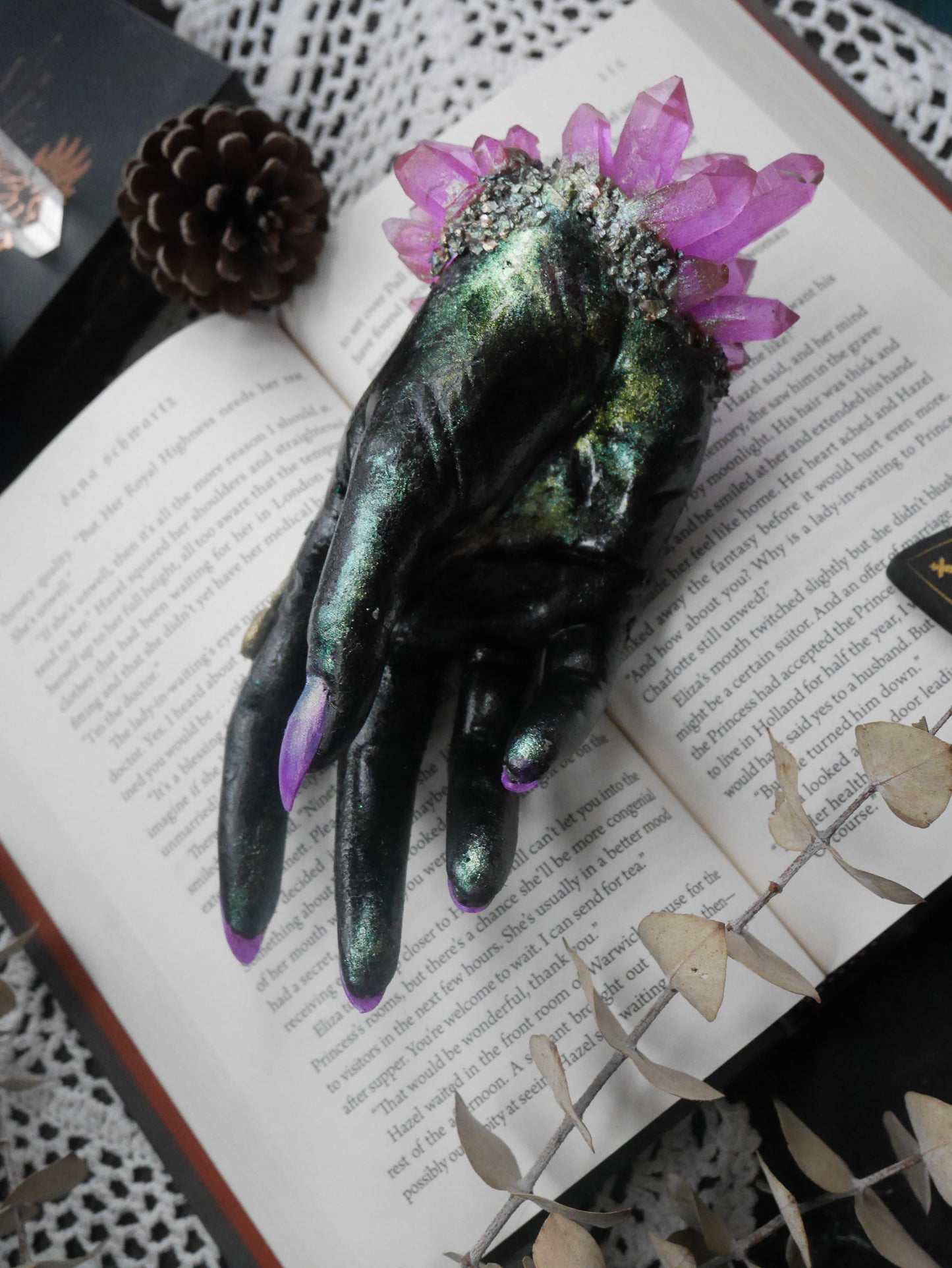 Mystica — Crystal Witch Hand Sculpture