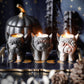 Gargoyle Candleholders – Black, Orange and White