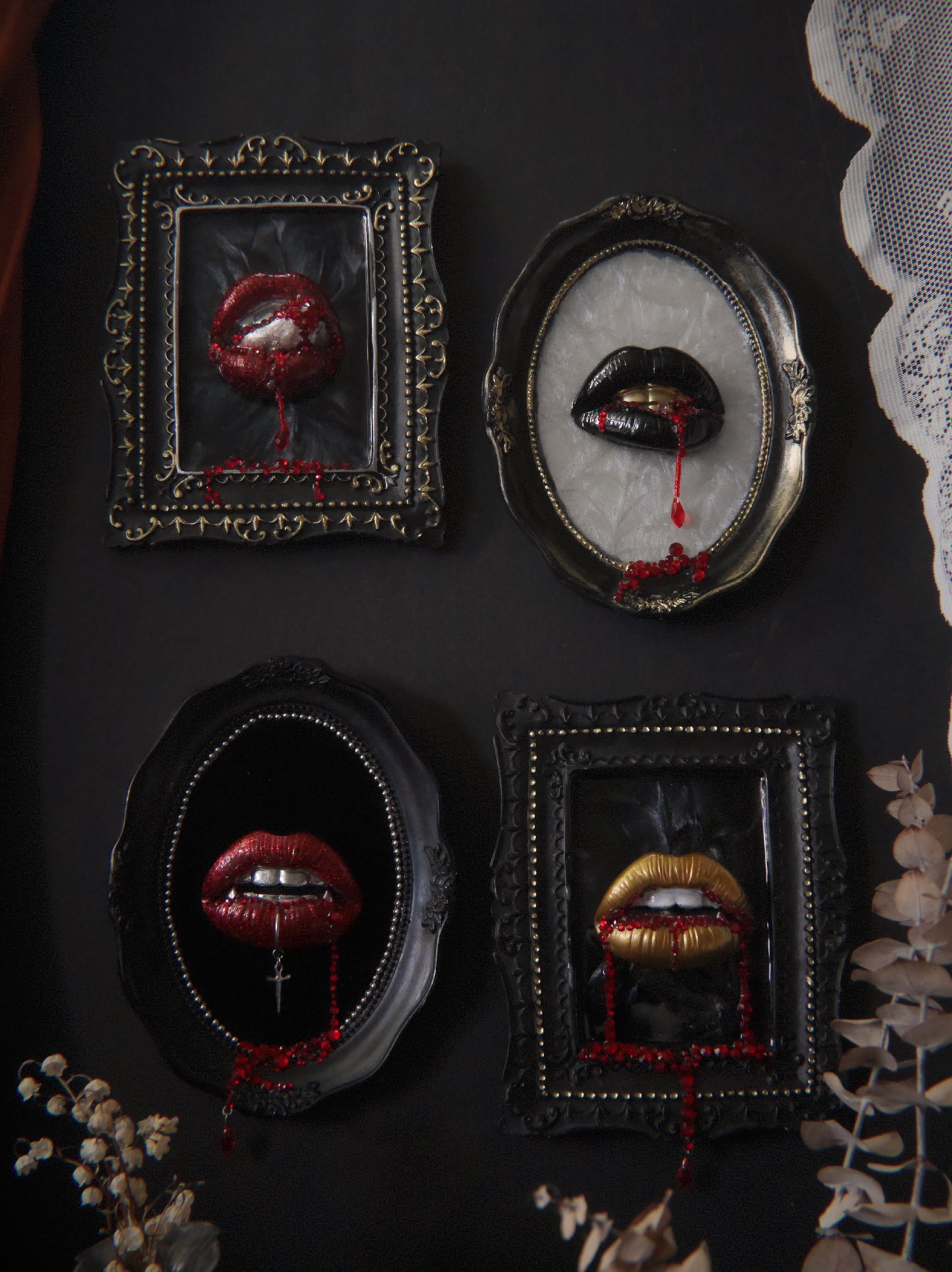 Brides of Dracula — Vampire Kiss Wall Sculptures {choose style}