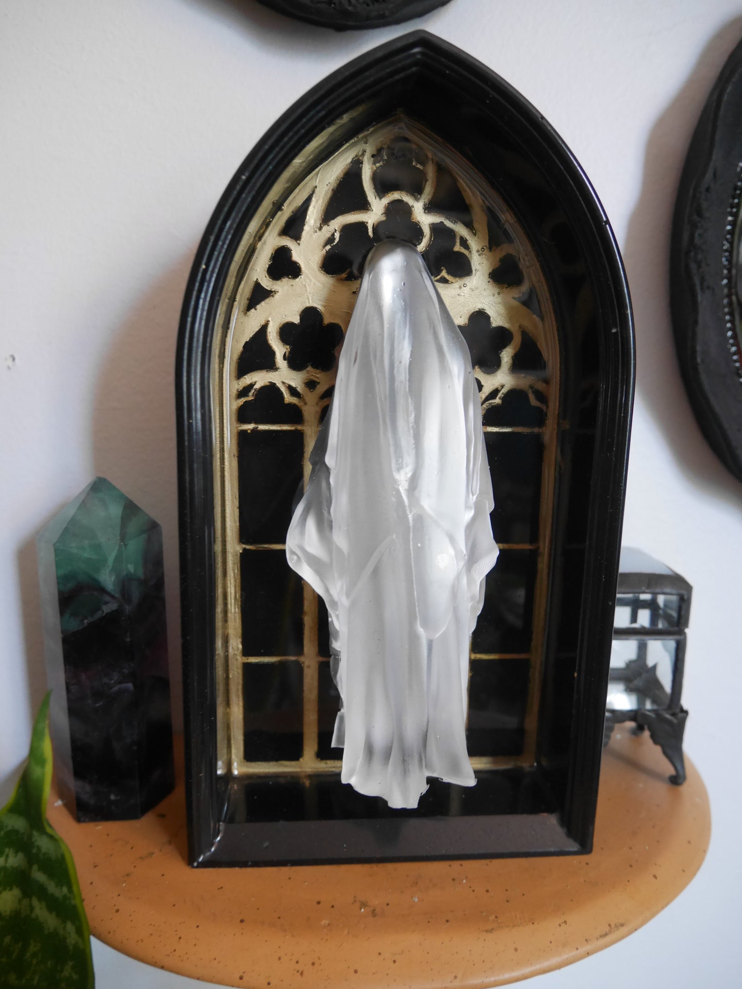 The Unholy Spirit Spectre  – Ghost in Gothic Arch Shadowbox – Wall Art - MADE TO ORDER