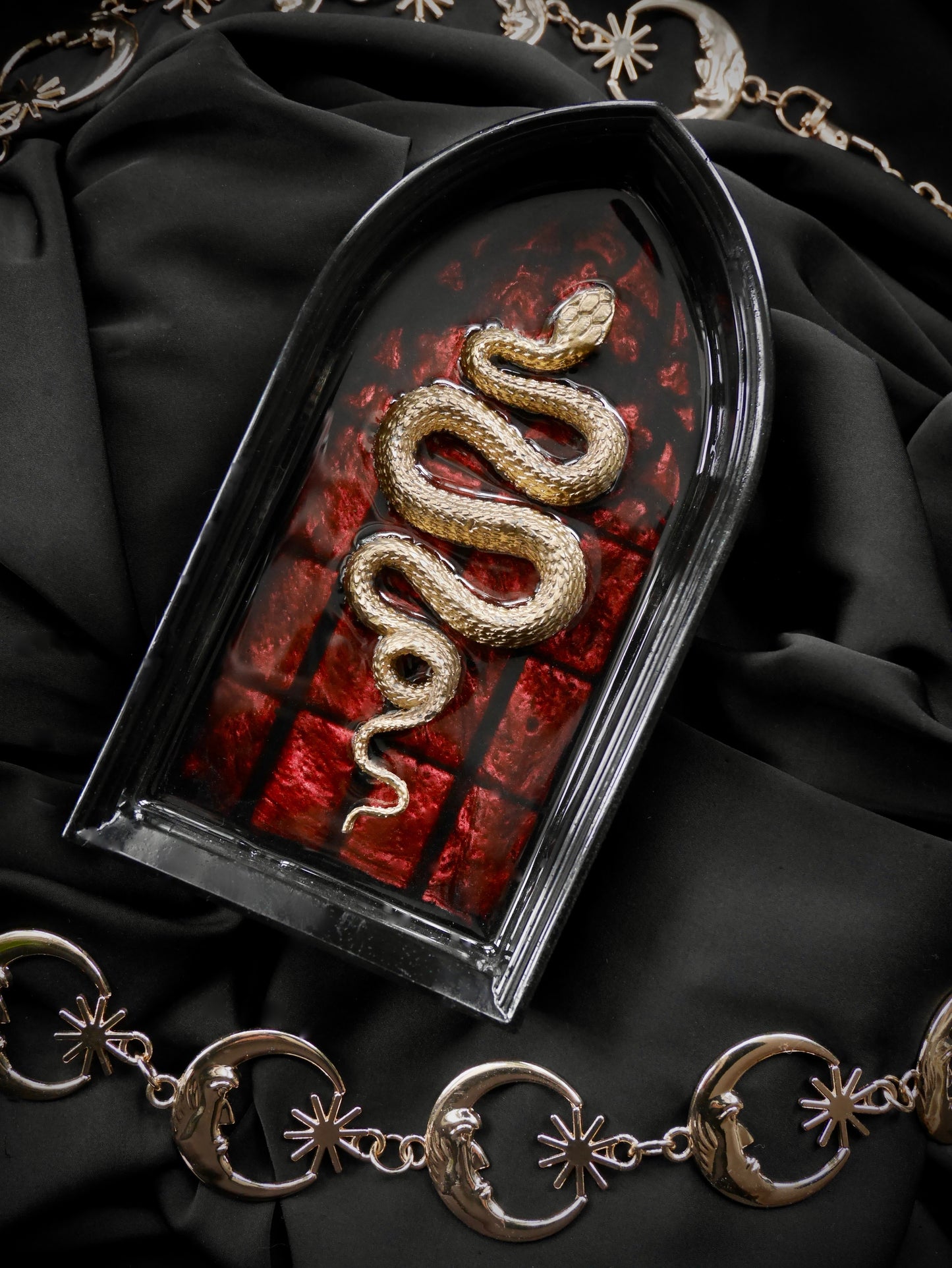 Sinner Cathedral Shadowbox – Deep Red and Gold
