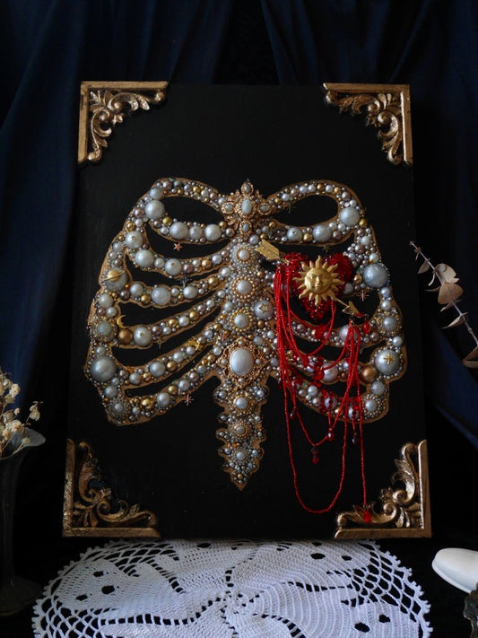 Reliquary – Jewelled Ribcage Sculpture – Anatomy Collection