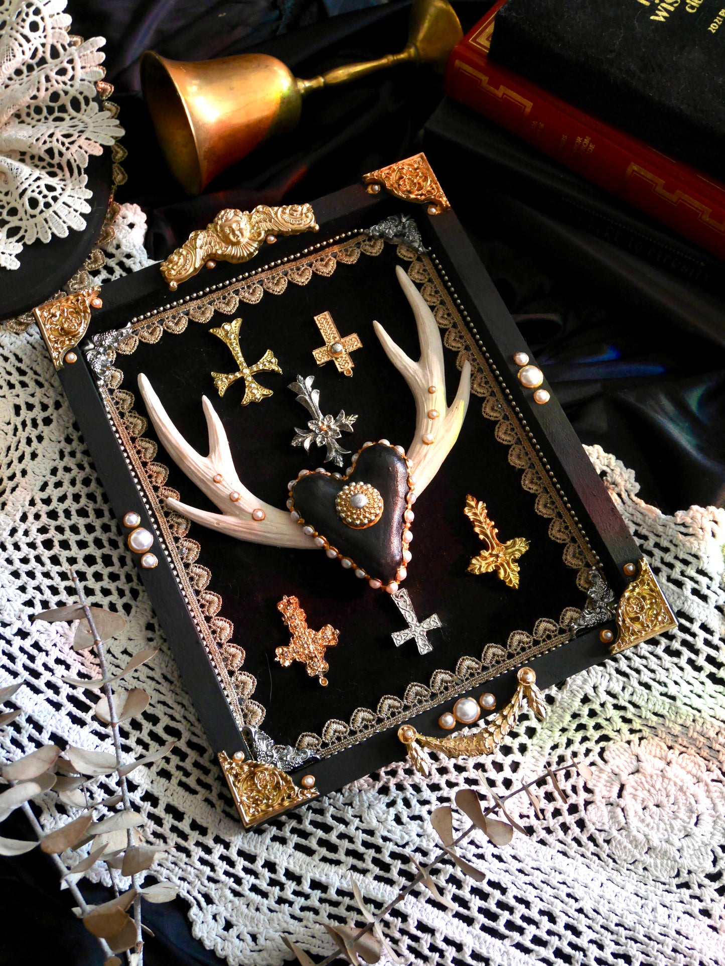 The Horned Queen – Bespoke Shadowbox Wall Plaque