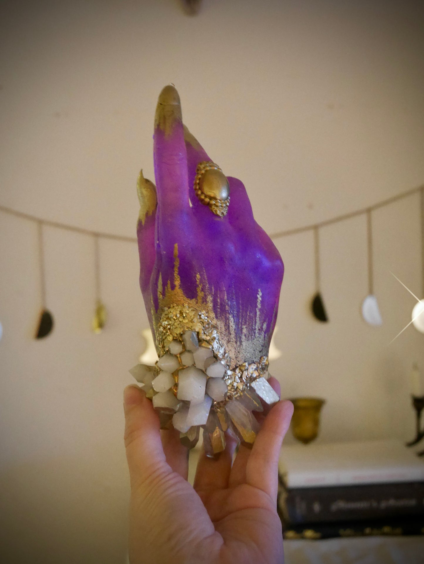 Encrusted — Crystal Witch Hand Sculpture