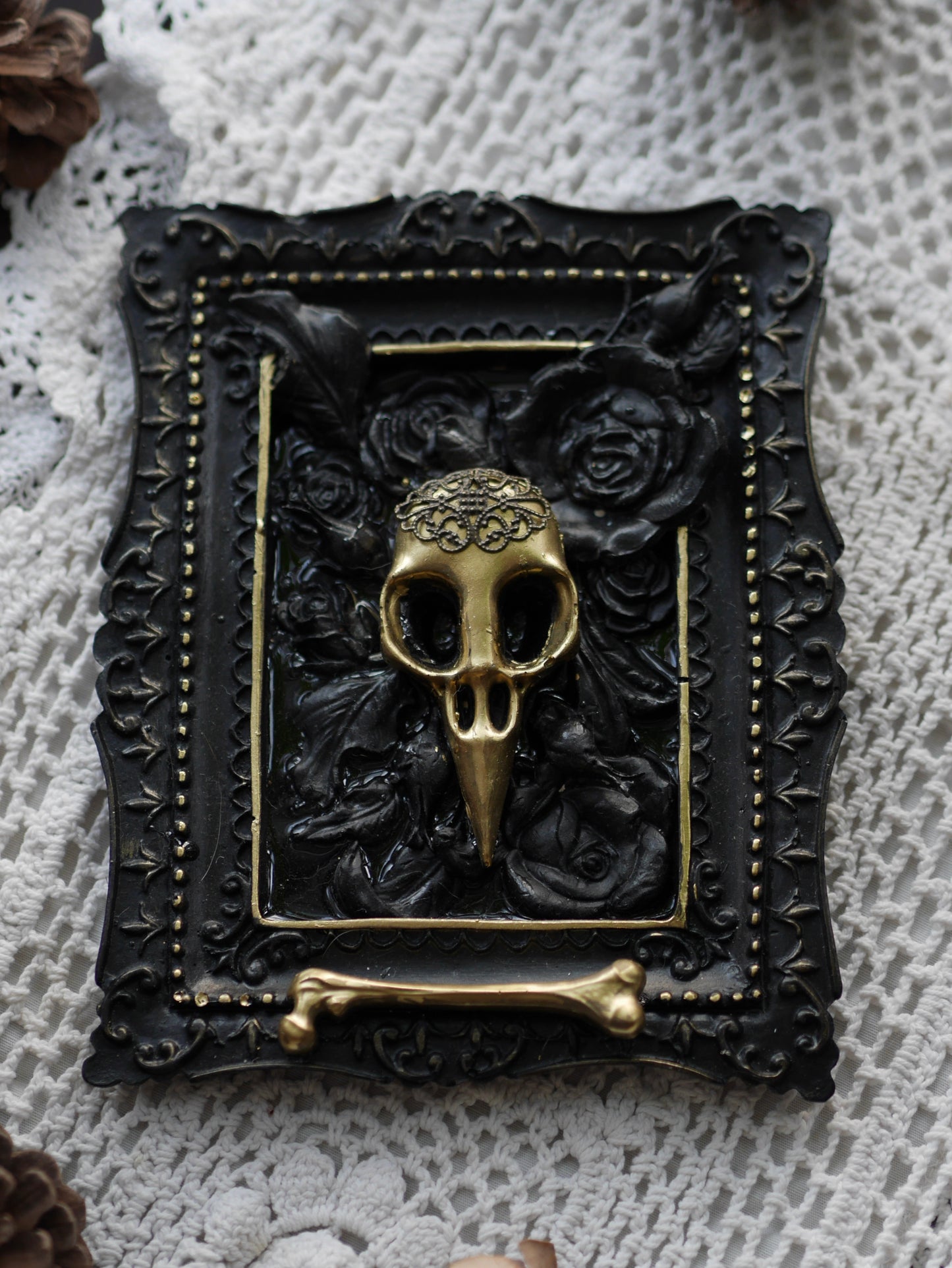 Love Lies - Bird Skull Wall Plaque Sculpture