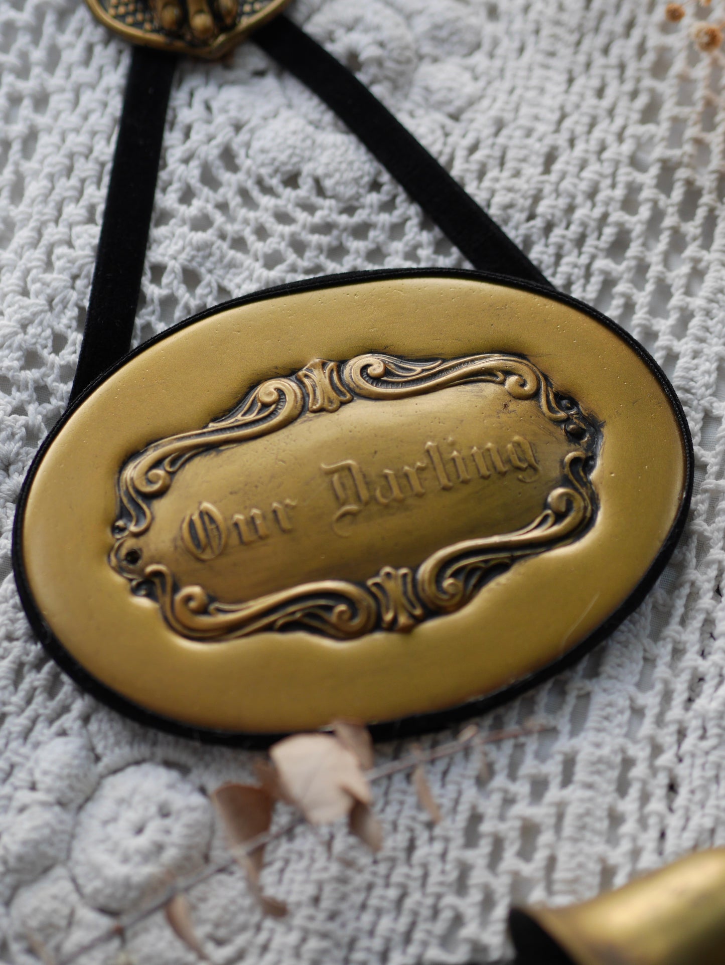 Our Darling Victorian Mourning Casket Plaque