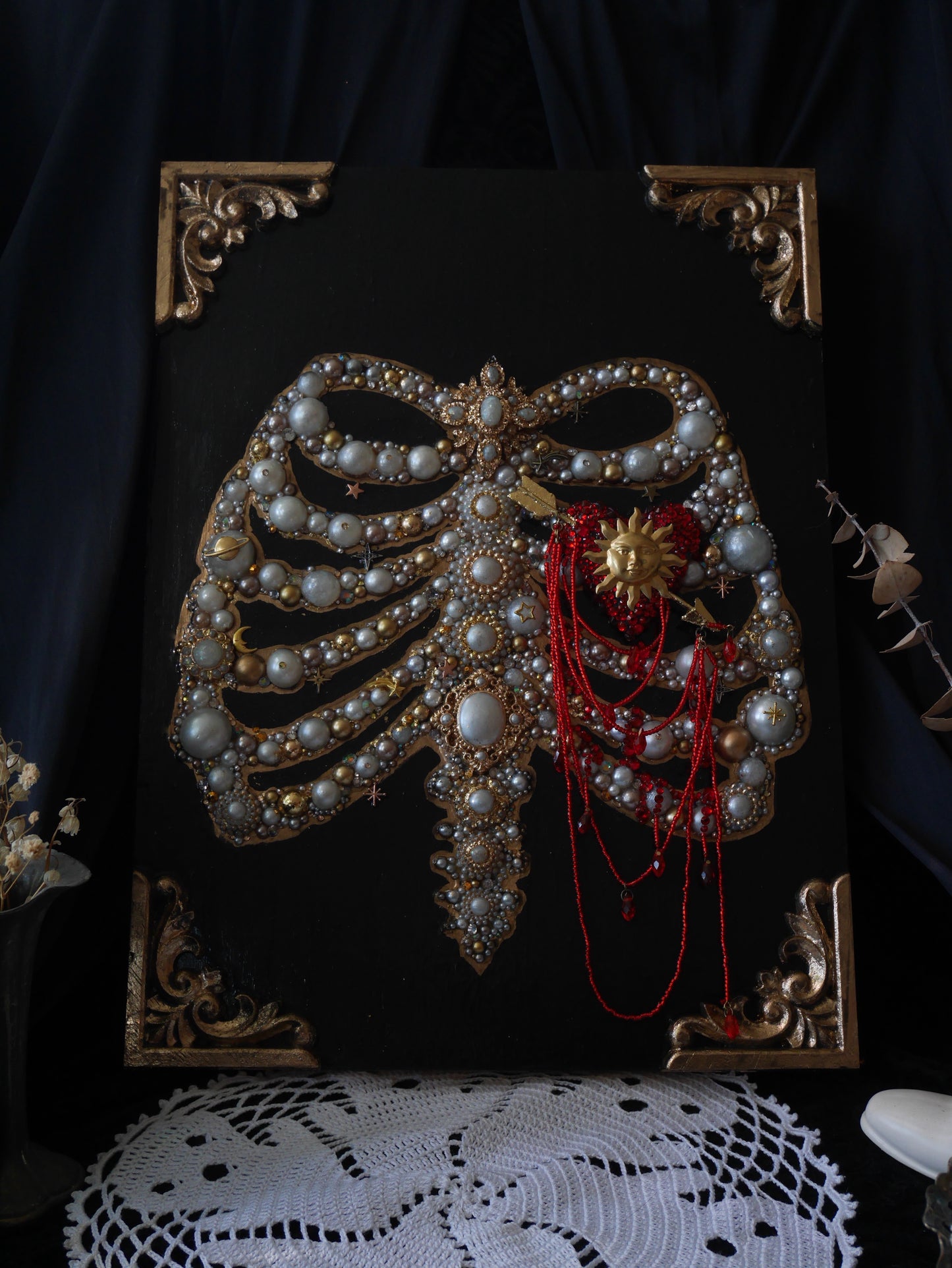 Reliquary – Jewelled Ribcage Sculpture – Anatomy Collection