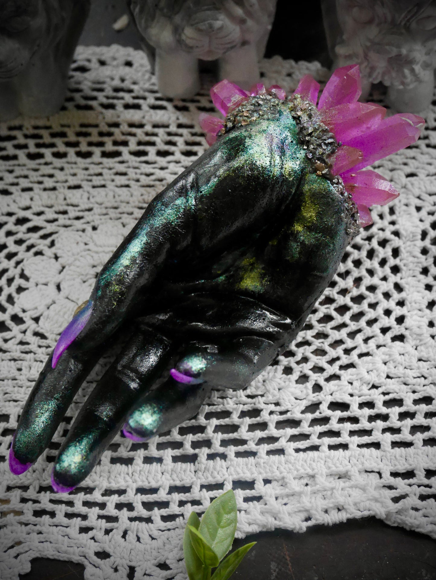 Mystica — Crystal Witch Hand Sculpture