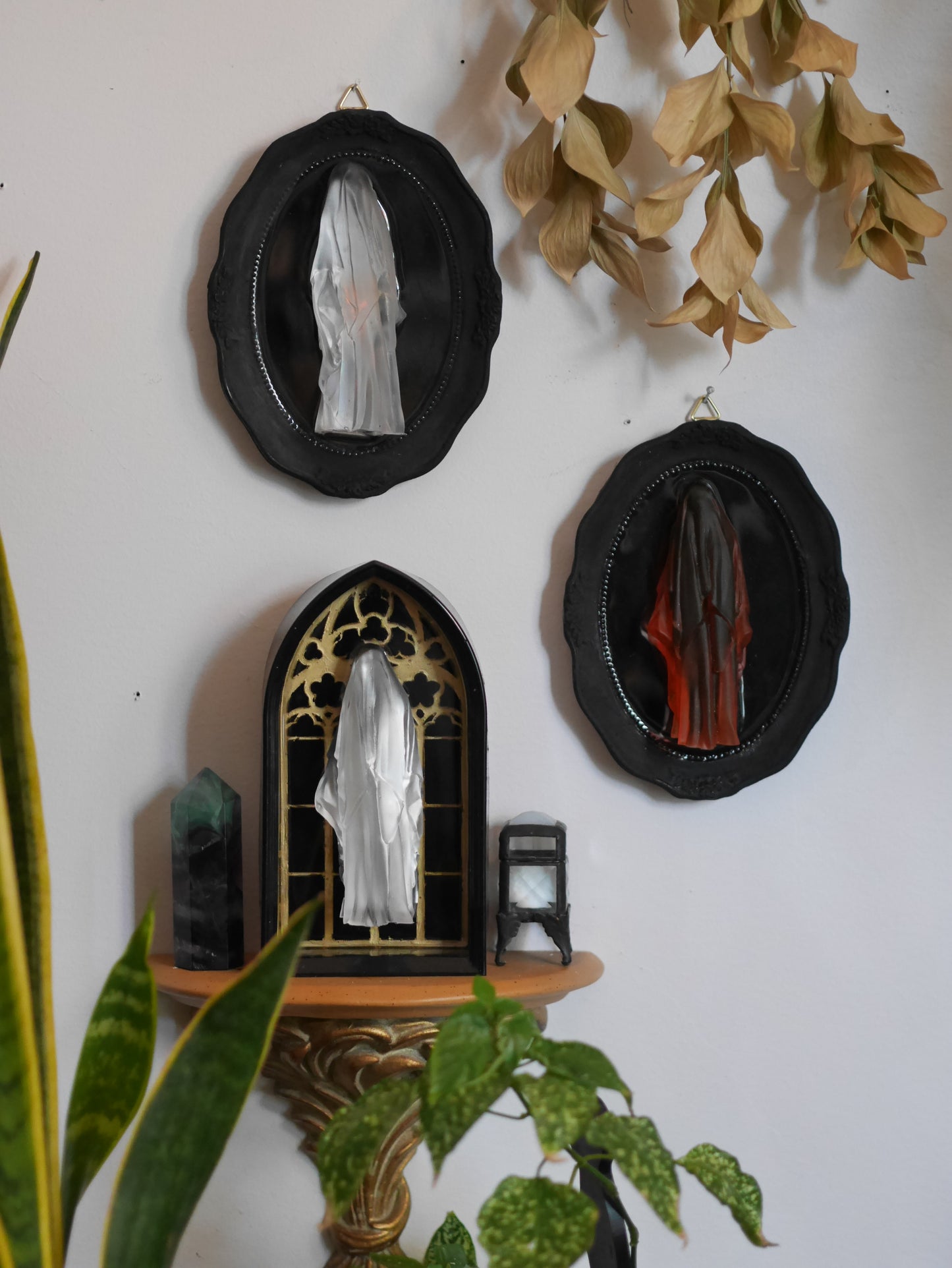The Unholy Spirit Spectre  – Ghost in Gothic Arch Shadowbox – Wall Art - MADE TO ORDER