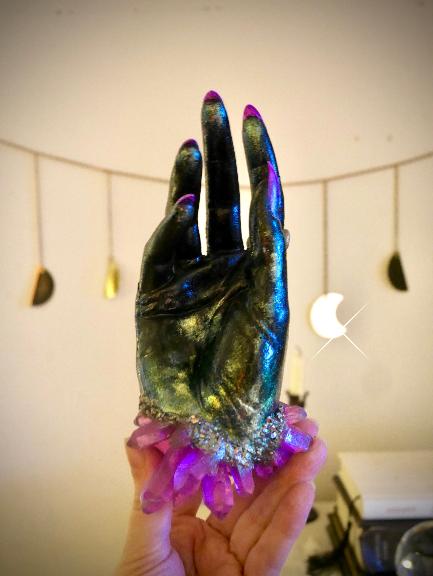 Mystica — Crystal Witch Hand Sculpture