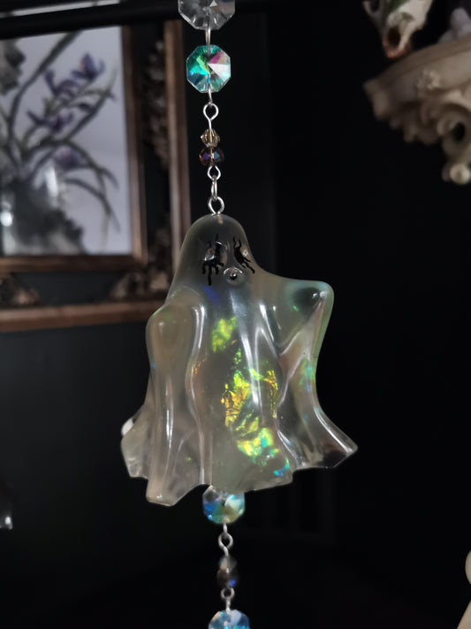 Black Metal Ghost & Sword Sun Catcher