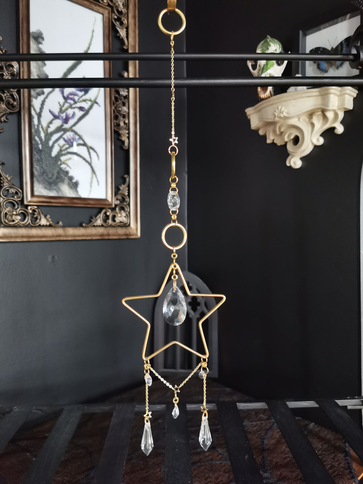 Brass Star Crystal Prism Sun Catcher