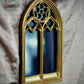 Gothic Arches Mirror - Gold Frame Black Mirror on Chain