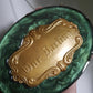 Darling Victorian Mourning Casket Plaque - Green and Gold