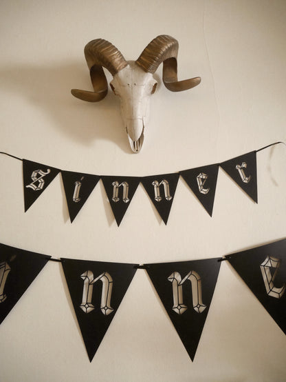 Sinner - Paper Pennant Letter Banner