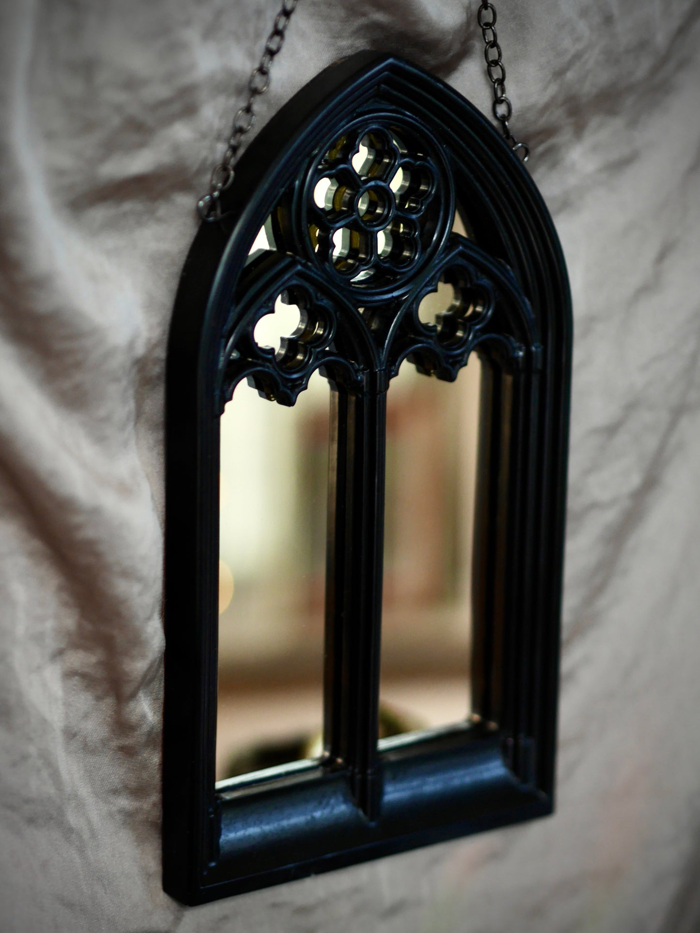 Gothic Arches Mirror - Gold Mirror on Chain