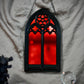 Gothic Arches Mirror - Red Mirror on Chain