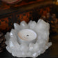 White Opalescent Crystal Cluster Trio Trinket Set