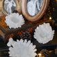 White Opalescent Crystal Cluster Trio Trinket Set