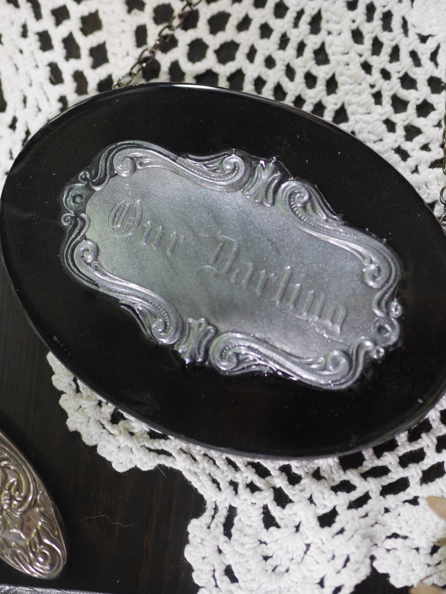 Our Darling Victorian Mourning Casket Plaque - Pewter - MISFIT