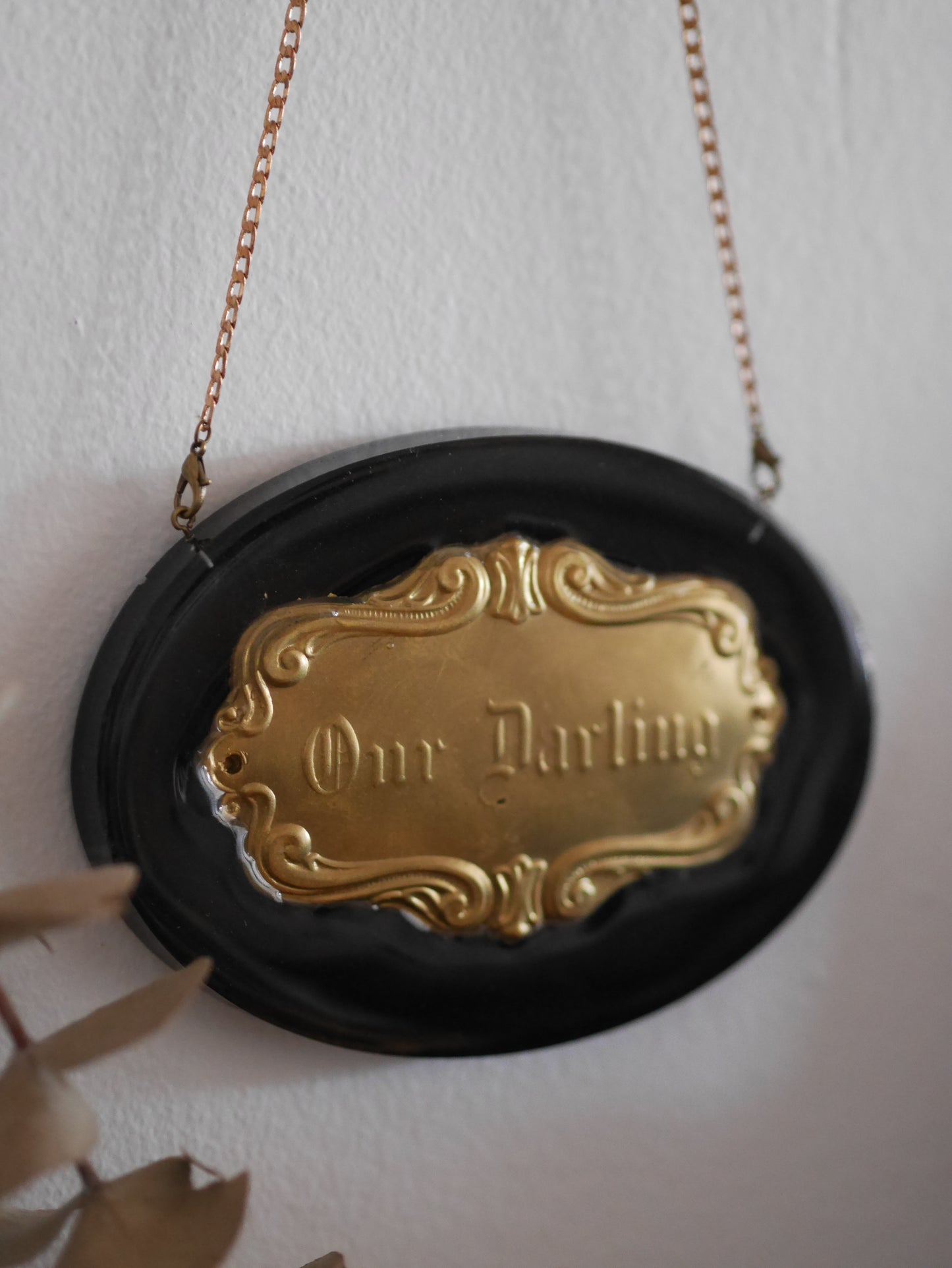 Our Darling Victorian Mourning Casket Plaque - Gold - MADE TO ORDER